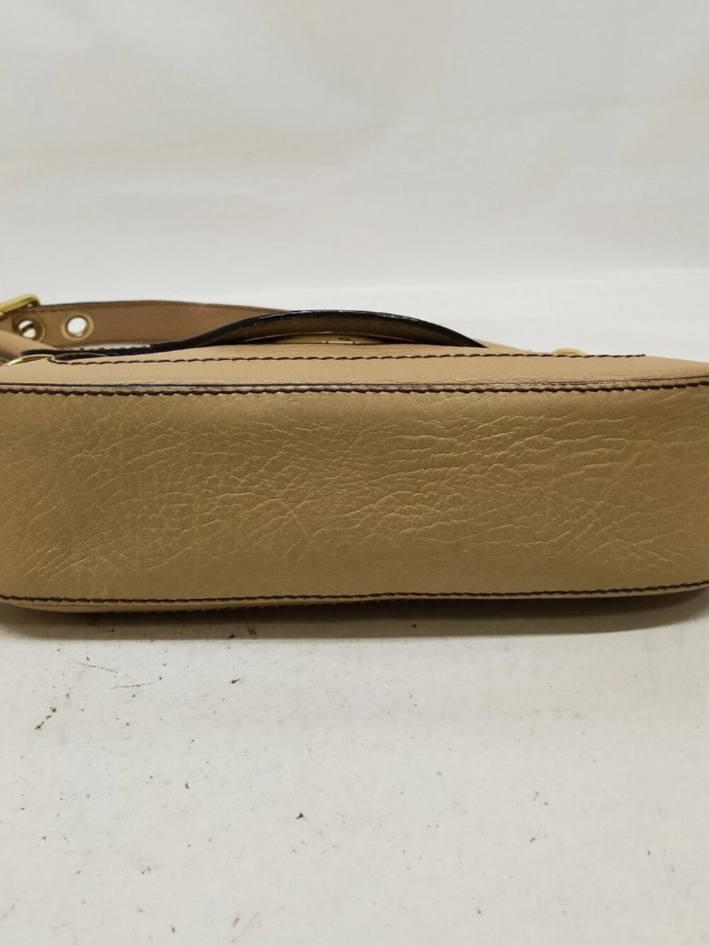 Dolce & Gabbana Vintage Y2K D-Ring Shoulder Bag Beige Leather Gold Hardware - Picture 5 of 12
